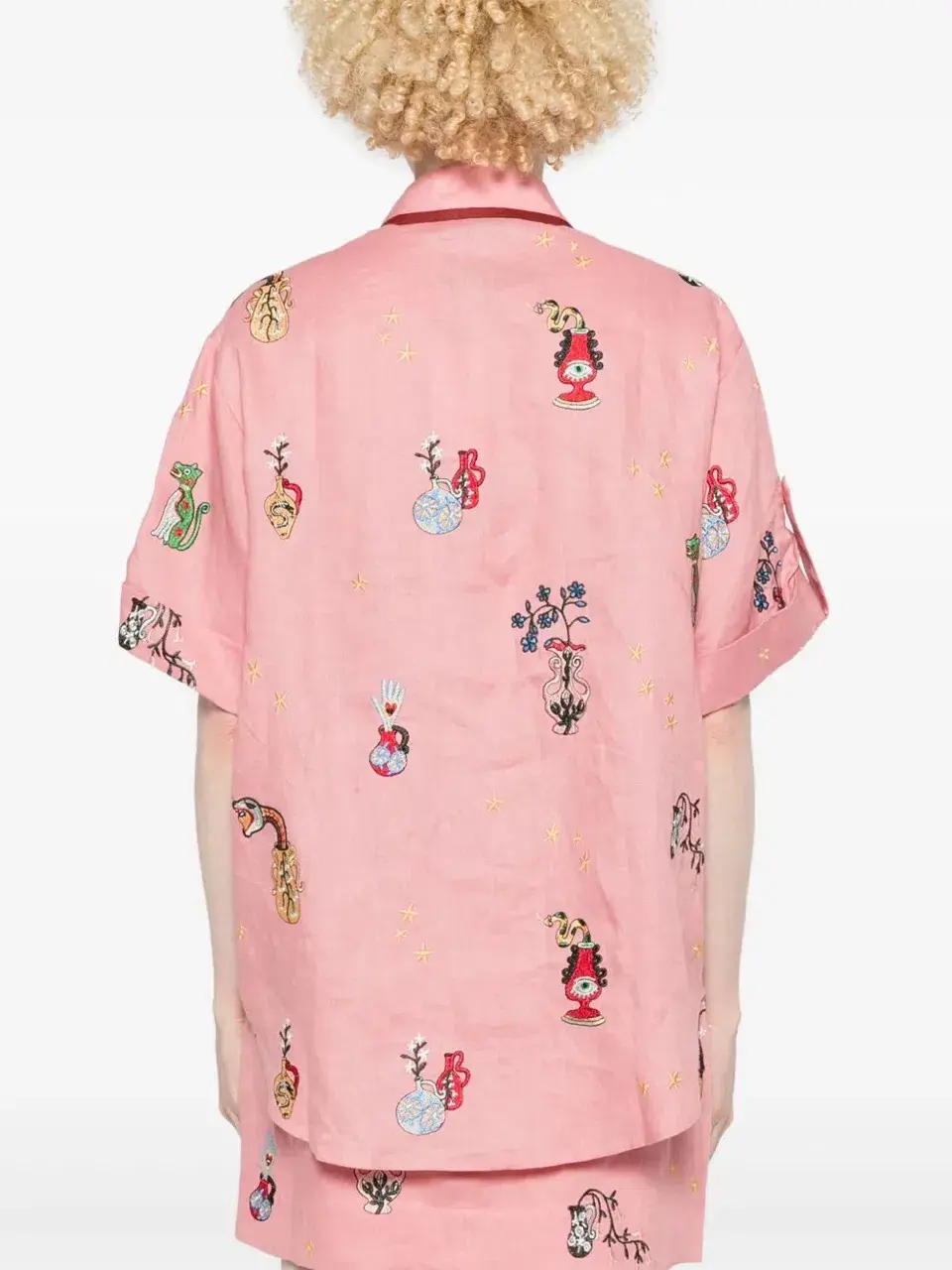 ALEMAIS Timmy Embroidered Shirt & Sarong Skirt Pink Size 10 AU - Image 15