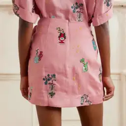 ALEMAIS Timmy Embroidered Shirt & Sarong Skirt Pink Size 10 AU for rent on The Volte - image 8