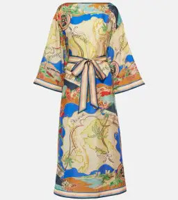 Zimmermann Alight Map Print Silk Midi Dress Size 4 / Au 16 for rent on The Volte - image 3