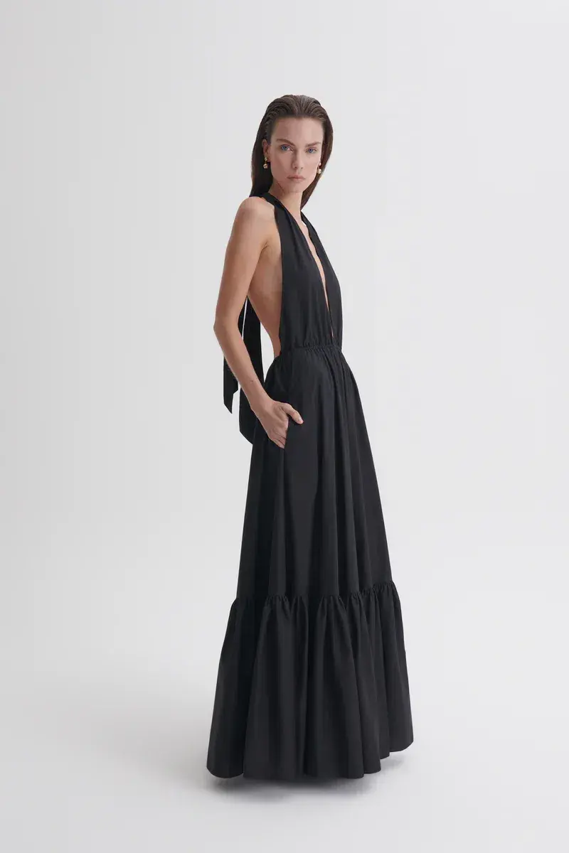 Scanlan Theodore Parachute Cotton Halter Dress Size 10  - Image 3