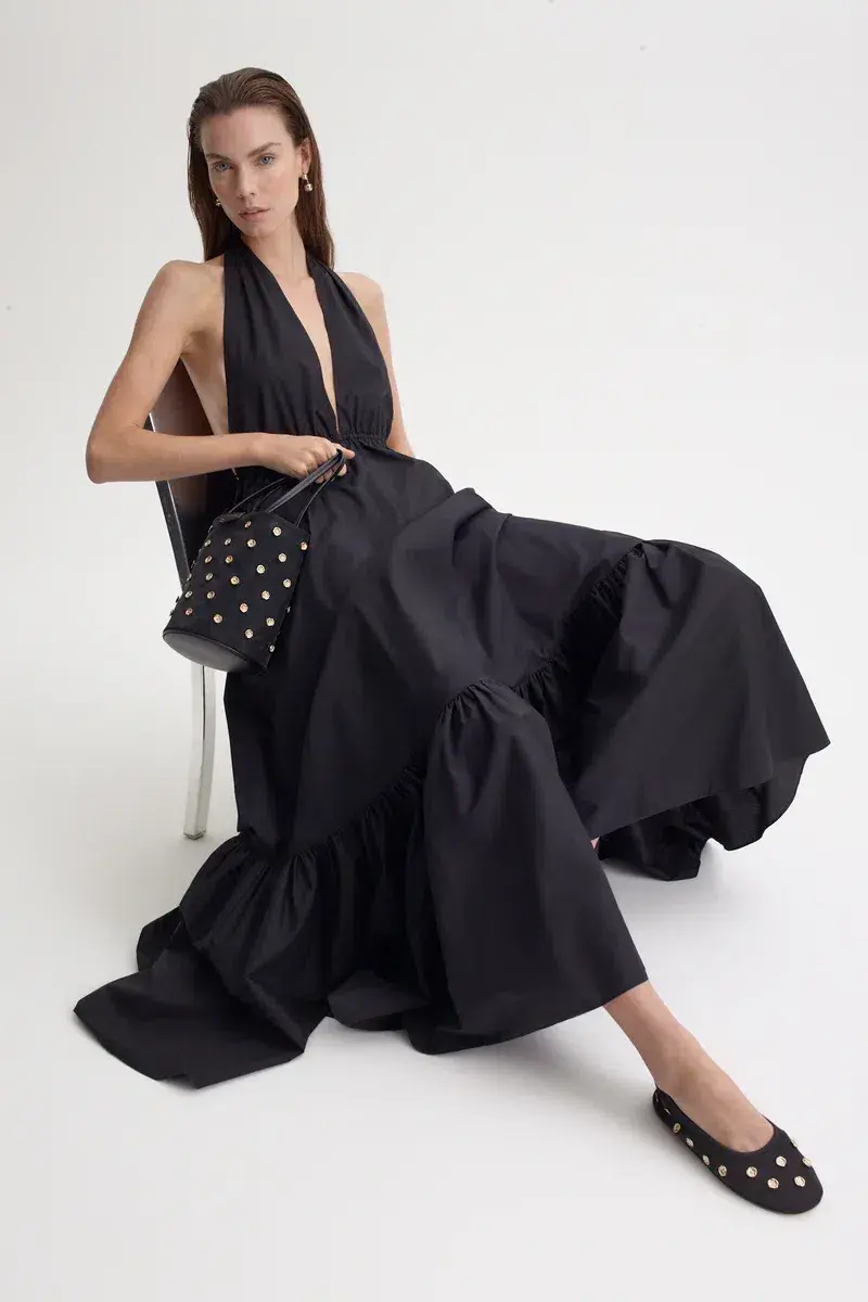 Scanlan Theodore Parachute Cotton Halter Dress Size 10  - Image 1