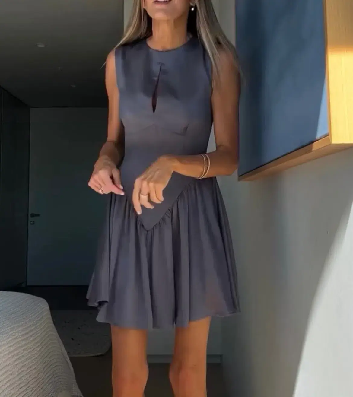 She Societe Paris Grey Ballerina Dress Size 6 - Image 2