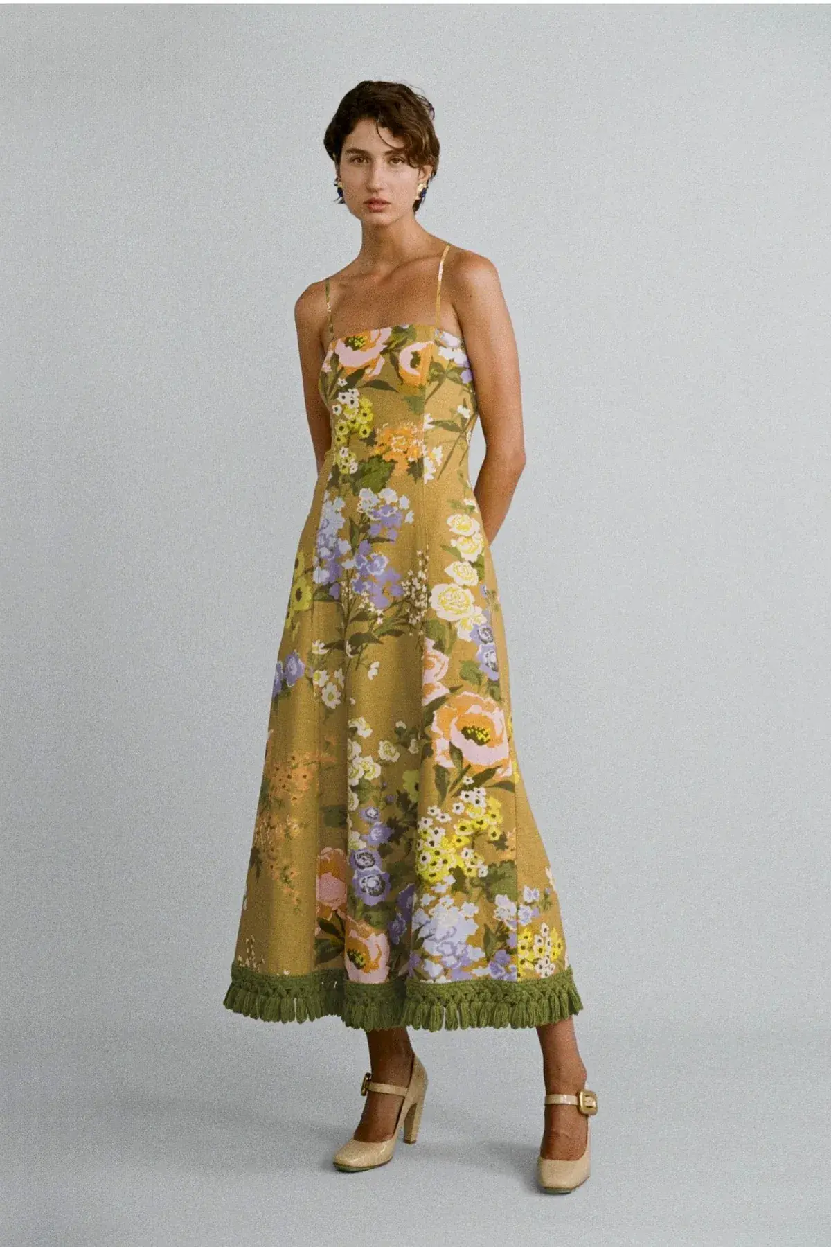 Lovaan Philippa Dress Linen Meadow Size 8 - Image 1