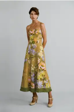 Lovaan Philippa Dress Linen Meadow Size 10 for rent on The Volte - image 1