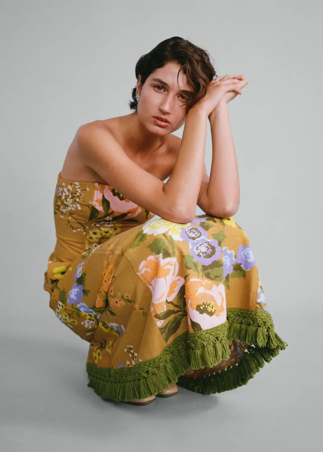 Lovaan Philippa Dress Linen Meadow Size 10 for rent on The Volte - main image