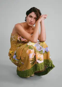 Lovaan Philippa Dress Linen Meadow Size 10 for rent on The Volte - image 3