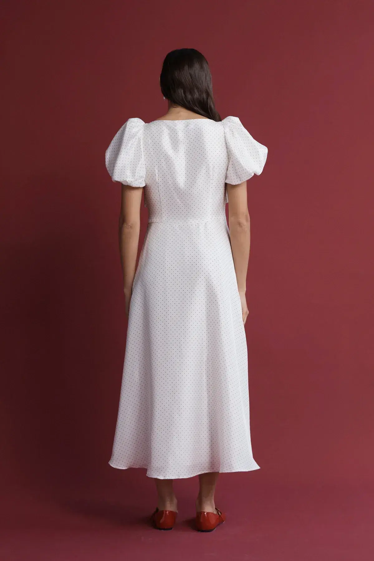 Lovaan Tallulah Dress Red and White Spot Size 8 - Image 2