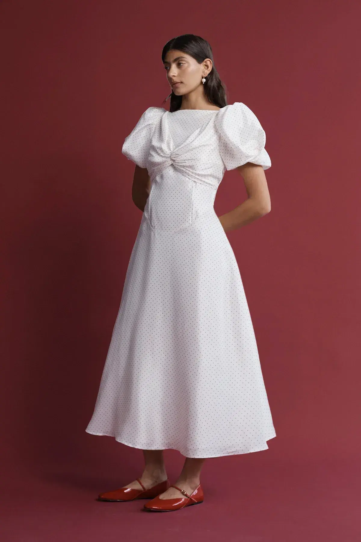 Lovaan Tallulah Dress Red and White Spot Size 10 - Image 3