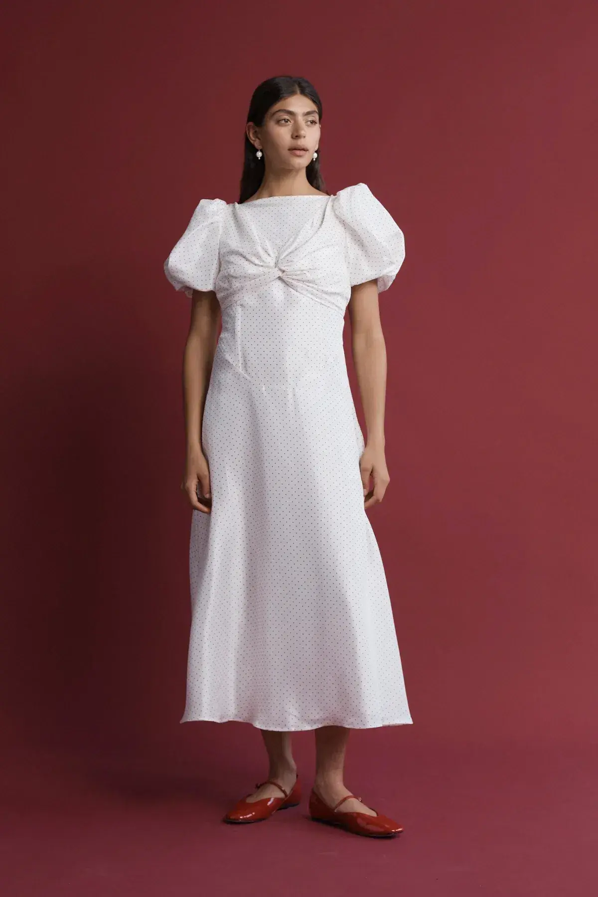 Lovaan Tallulah Dress Red and White Spot Size 12 - Image 1