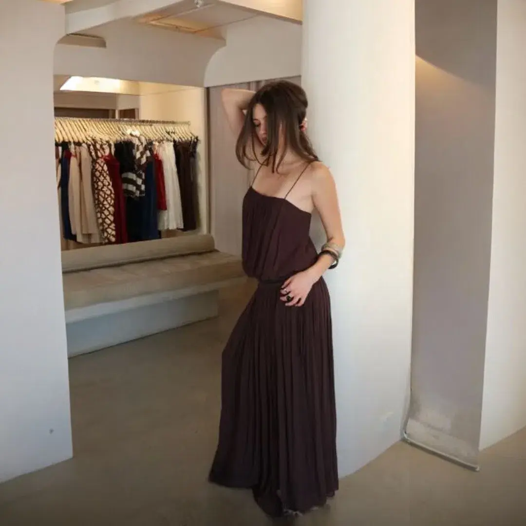 Bec + Bridge Camille Blouson Dress in Dark Chocolate Size 8 for rent on The Volte - main image