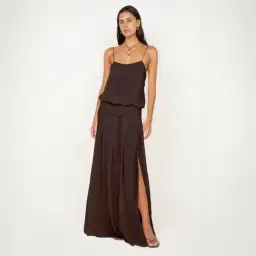 Bec + Bridge Camille Blouson Dress in Dark Chocolate Size 8 for rent on The Volte - image 1