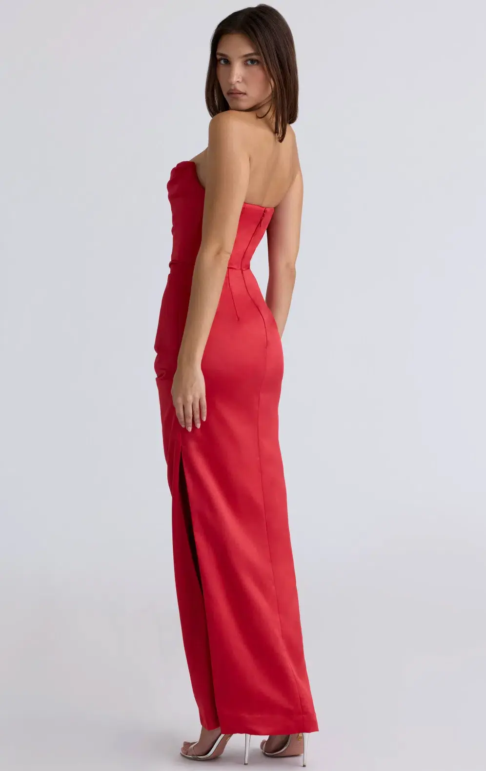 House of CB Adrienne Gathered Strapless Gown (RED) size 8 - Image 3