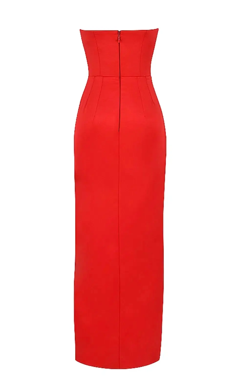 House of CB Adrienne Gathered Strapless Gown (RED) size 8 - Image 5