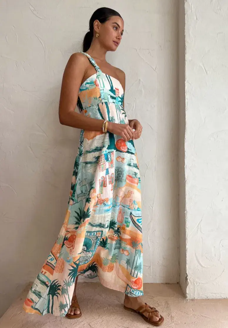 Kate Ford Palo Verde Braid Shoulder Dress Sierra Size 6 (0) - Image 1