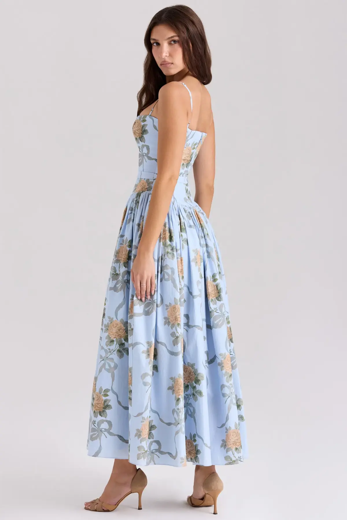 House of CB Ysabella Maxi Dress in Blue Floral - Image 2