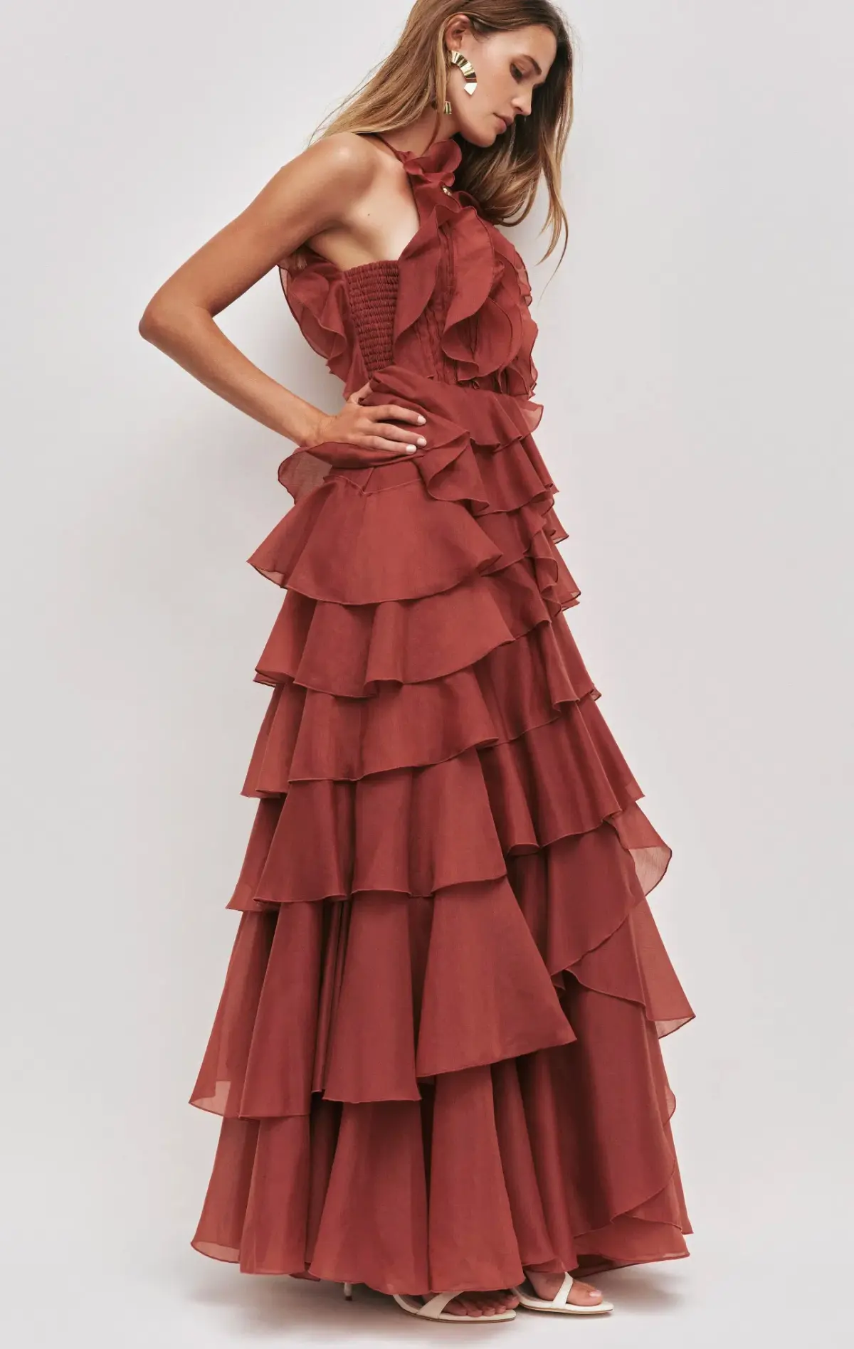 Aje Cleo Gown in Rust Sz 8 - Image 5