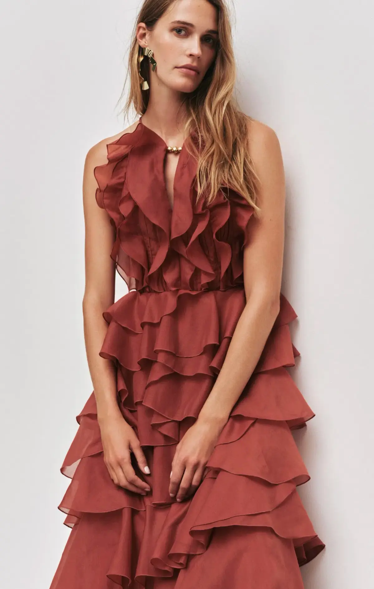 Aje Cleo Gown in Rust Sz 8 - Image 3