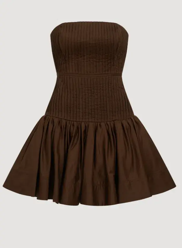 Vacation Mini Dress in Chocolate - Image 3