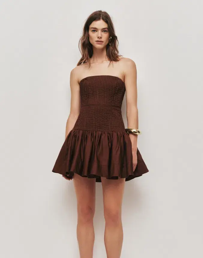 Vacation Mini Dress in Chocolate - Image 1