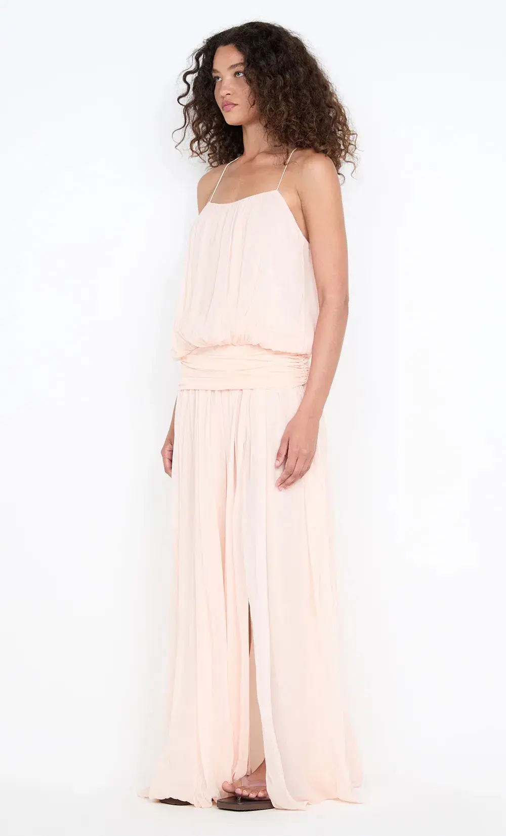CAMILLE BLOUSON DRESS- PEACH | size 6 - Image 2