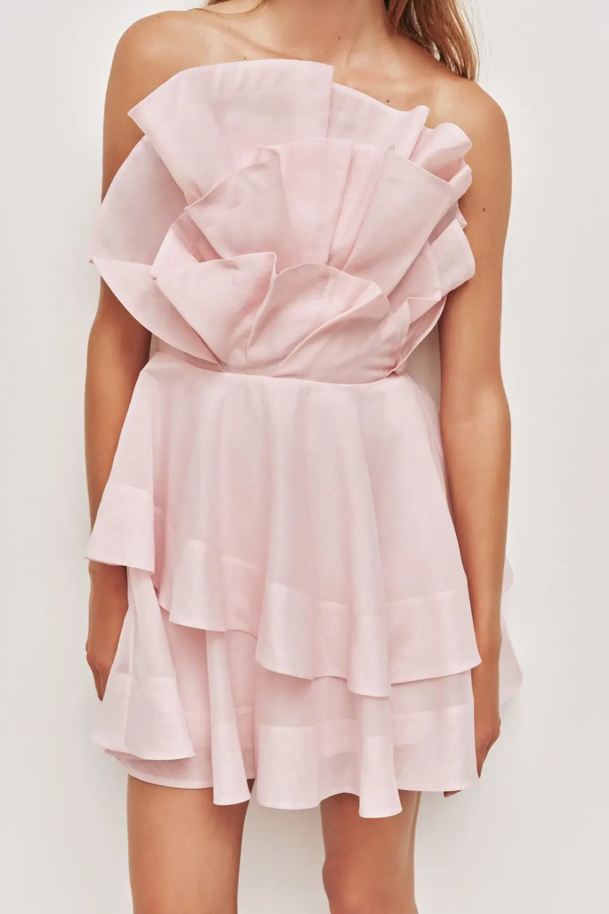 Aje Selestia Mini Dress in Ash Pink Size 10 - Image 2
