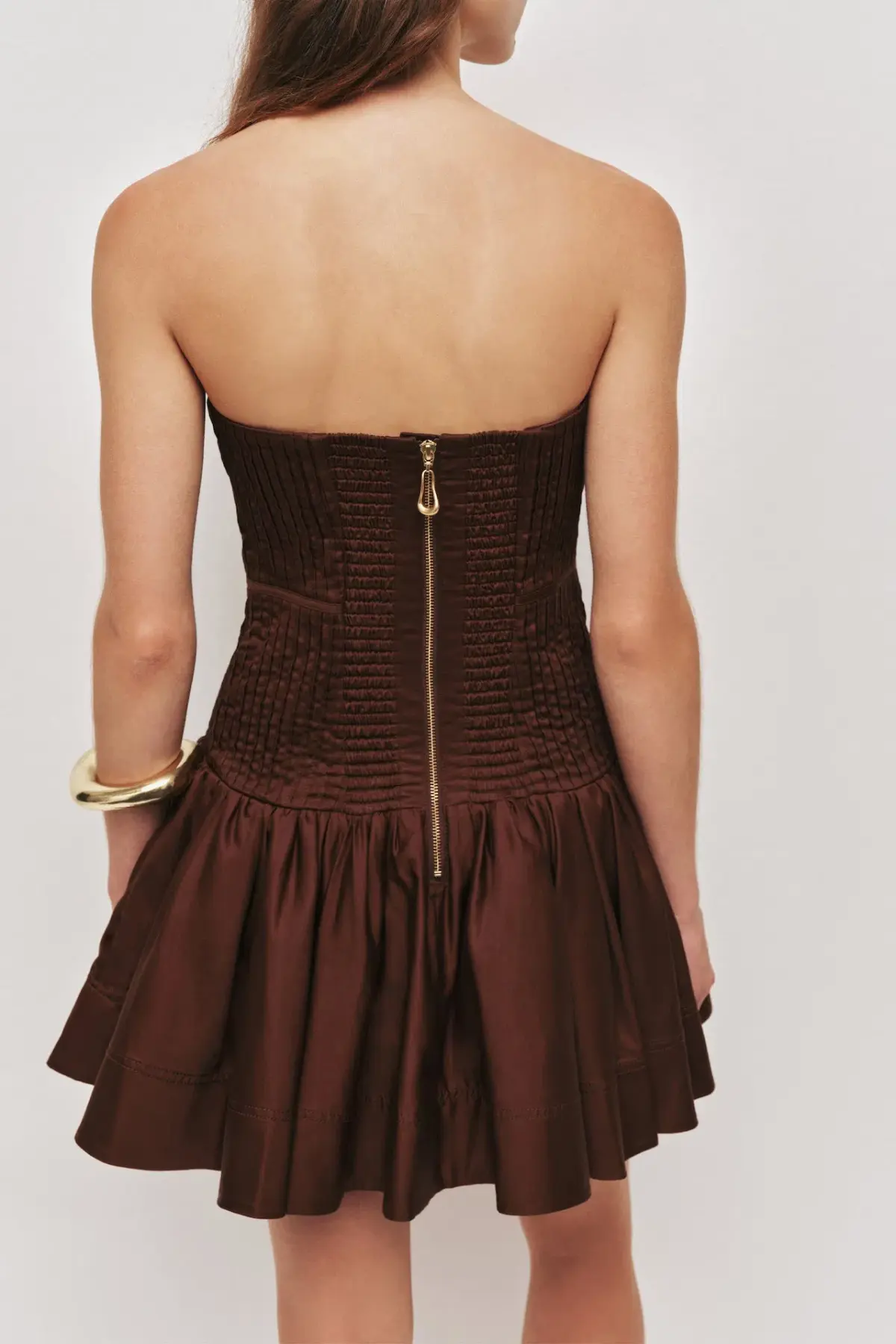 Aje Vacation Mini Dress in Chocolate Brown Size 10 - Image 3