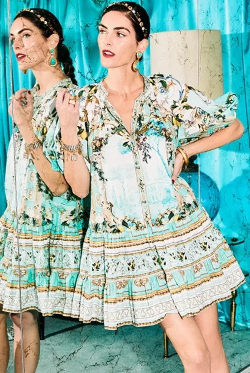 Camilla Puff Sleeve Shirt Dress Venus On A Vespa Size S AU 10 - Image 1