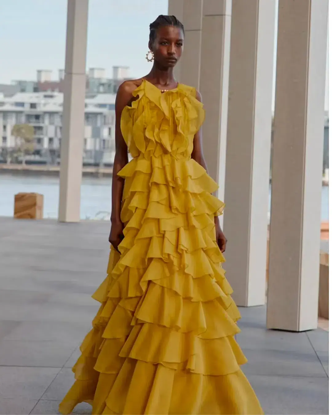 AJE | Cleo Gown | Colour: Chartreuse | Size 8 - Image 1