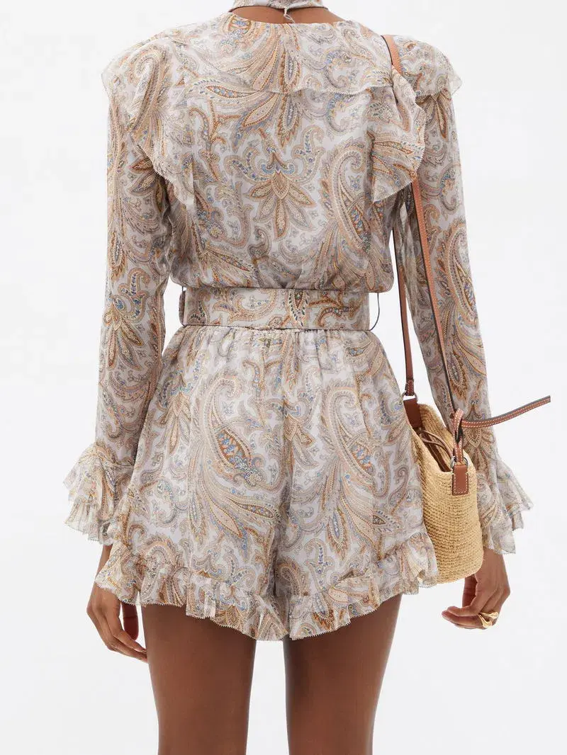 Zimmermann Luminous Paisley Silk Playsuit Size 0 / AU 8 - Image 4