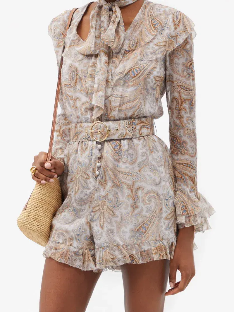Zimmermann Luminous Paisley Silk Playsuit Size 0 / AU 8 - Image 3