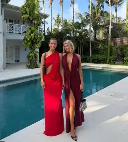 MISHA Collection The Solstice Cupro Dress in Cherry Red Size S / 8 AU for rent on The Volte - image 9