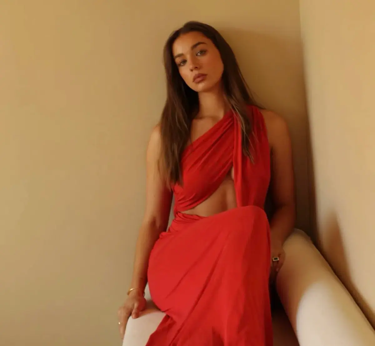 MISHA Collection The Solstice Cupro Dress in Cherry Red Size S / 8 AU - Image 5