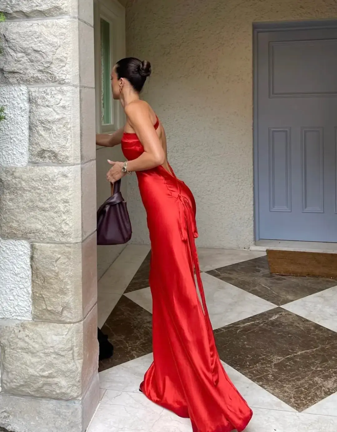 Arcina Ori Monique Dress Rust Red Size Small/8 for rent on The Volte - main image