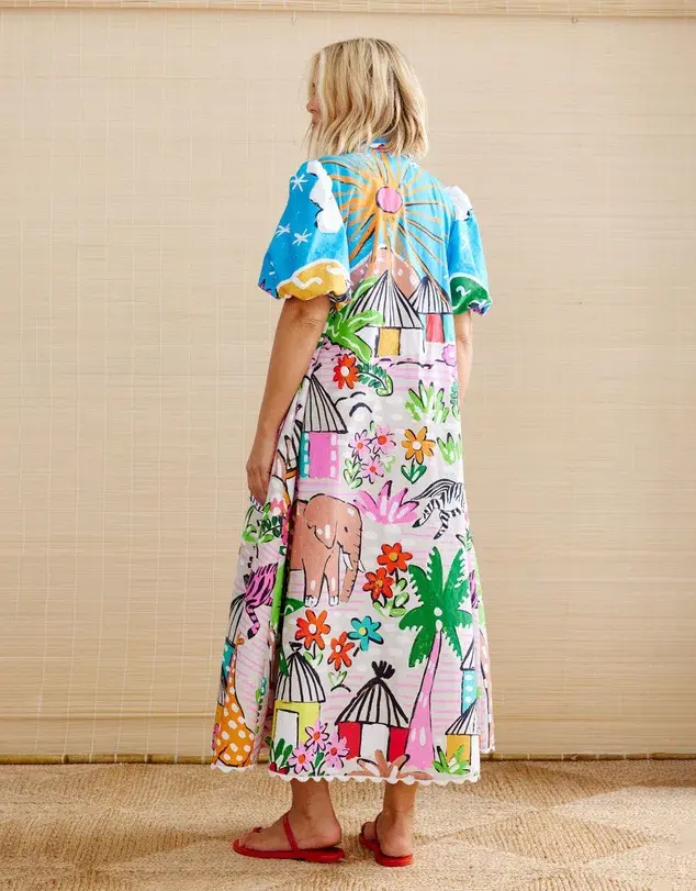 Binny Dress "The Gods Must Be Crazy Maxi Dress", Size 12 - Image 2