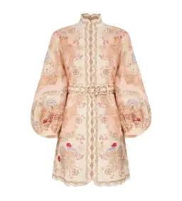 Zimmermann Daylight Mini Dress Wallpaper Floral Blush Size 1/AU 8
