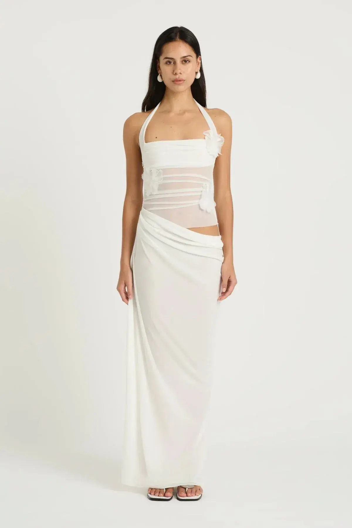 BENNI FLORENCE MAXI DRESS - WHITE FLOWER Size 6 - Image 4