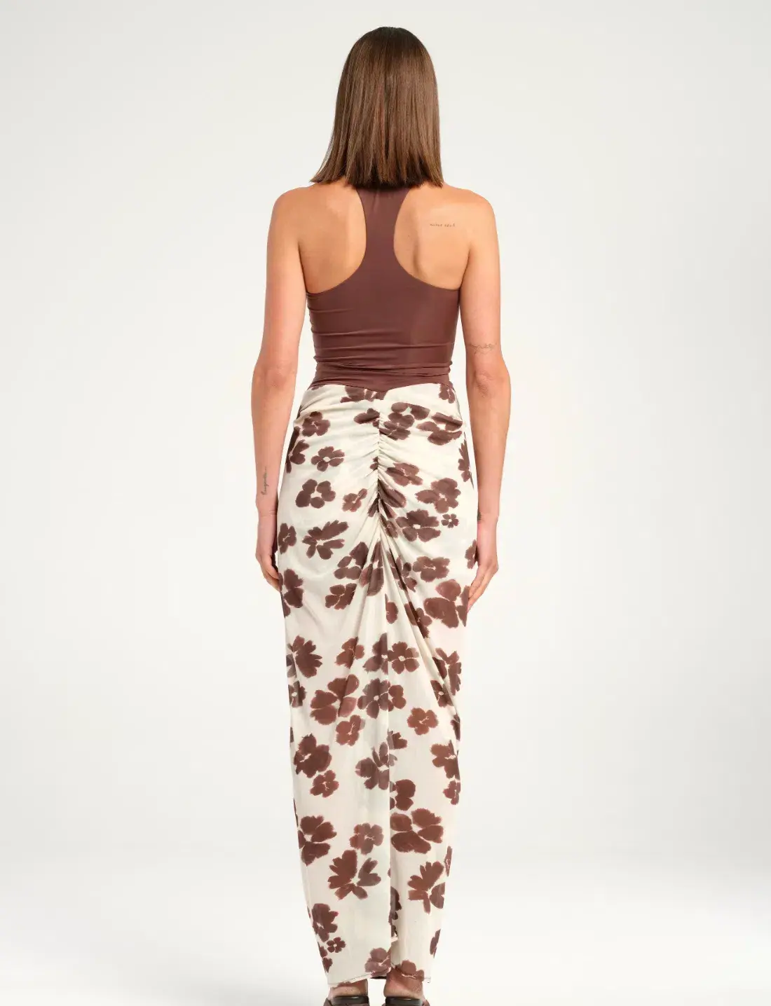 Benni Piper Maxi Dress in Coco Blossom Brown AU 8 - Image 2