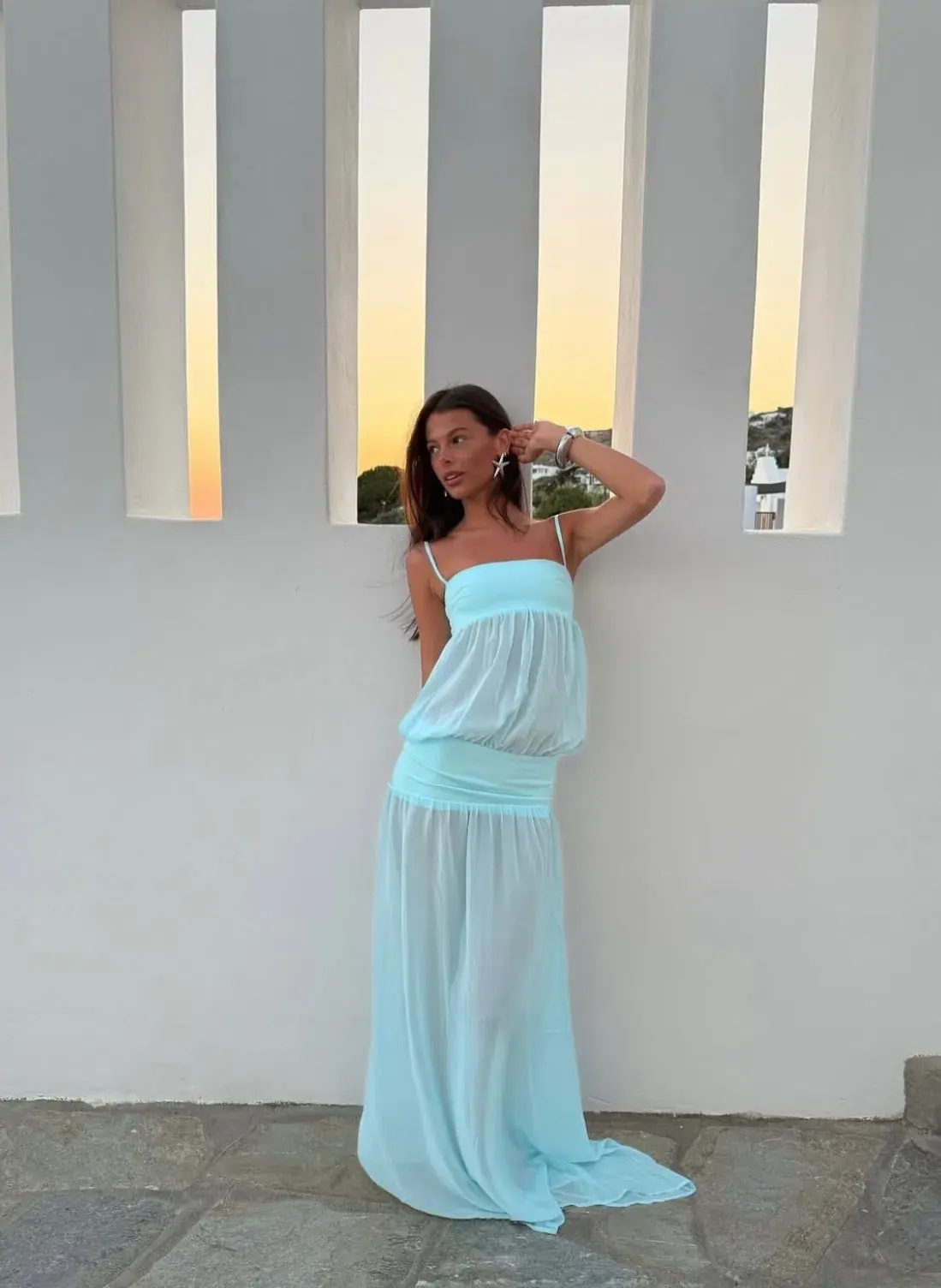 Ance Gria Romeo gown aqua size M - Image 2