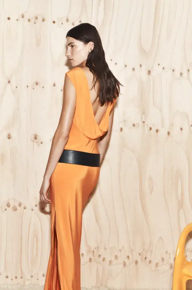 Sir the Label Isla Cowl Back Gown Orange Size 2 - Image 1