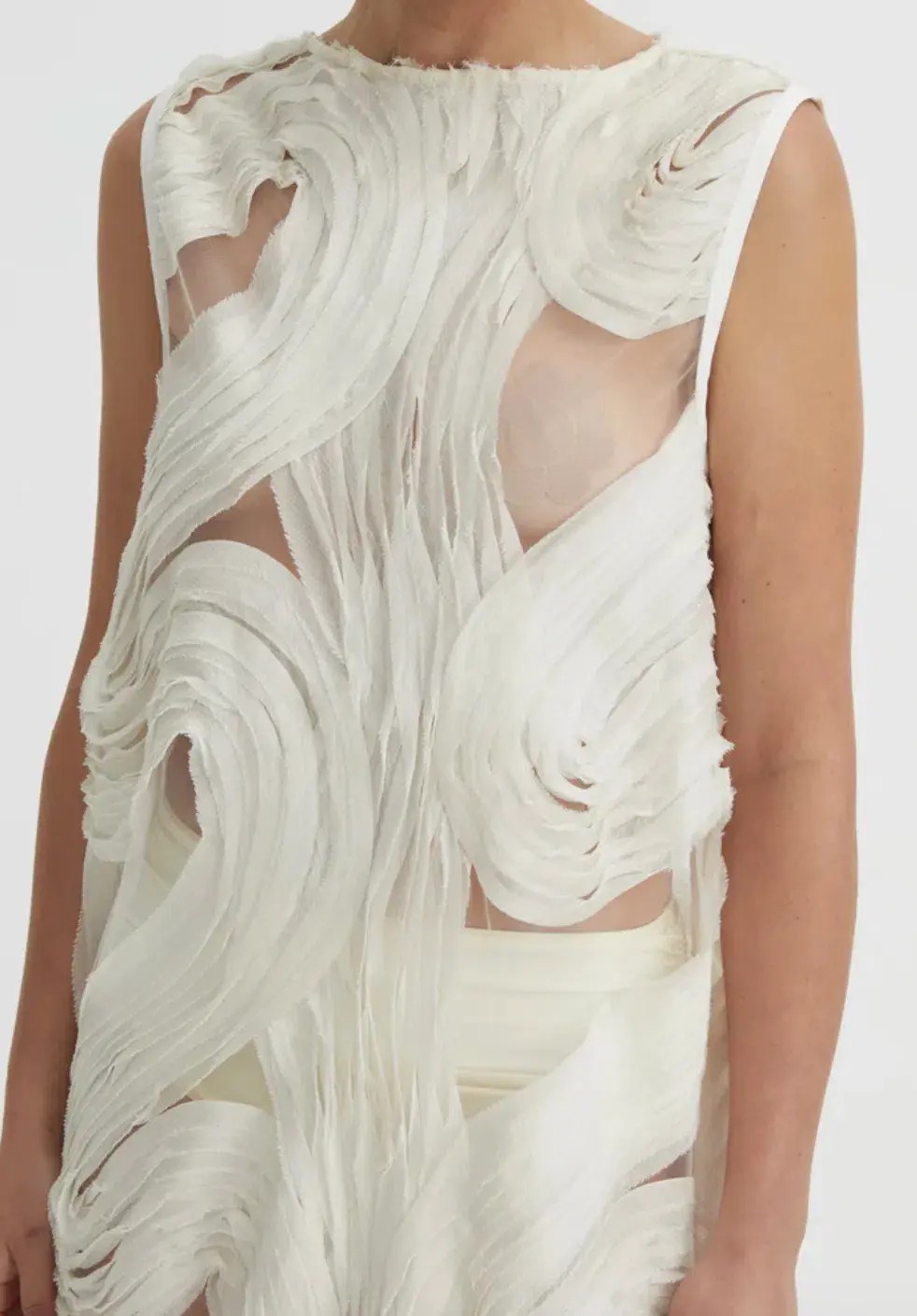 Blanca Delmare Maxi Dress in Ivory Size Large - Image 4