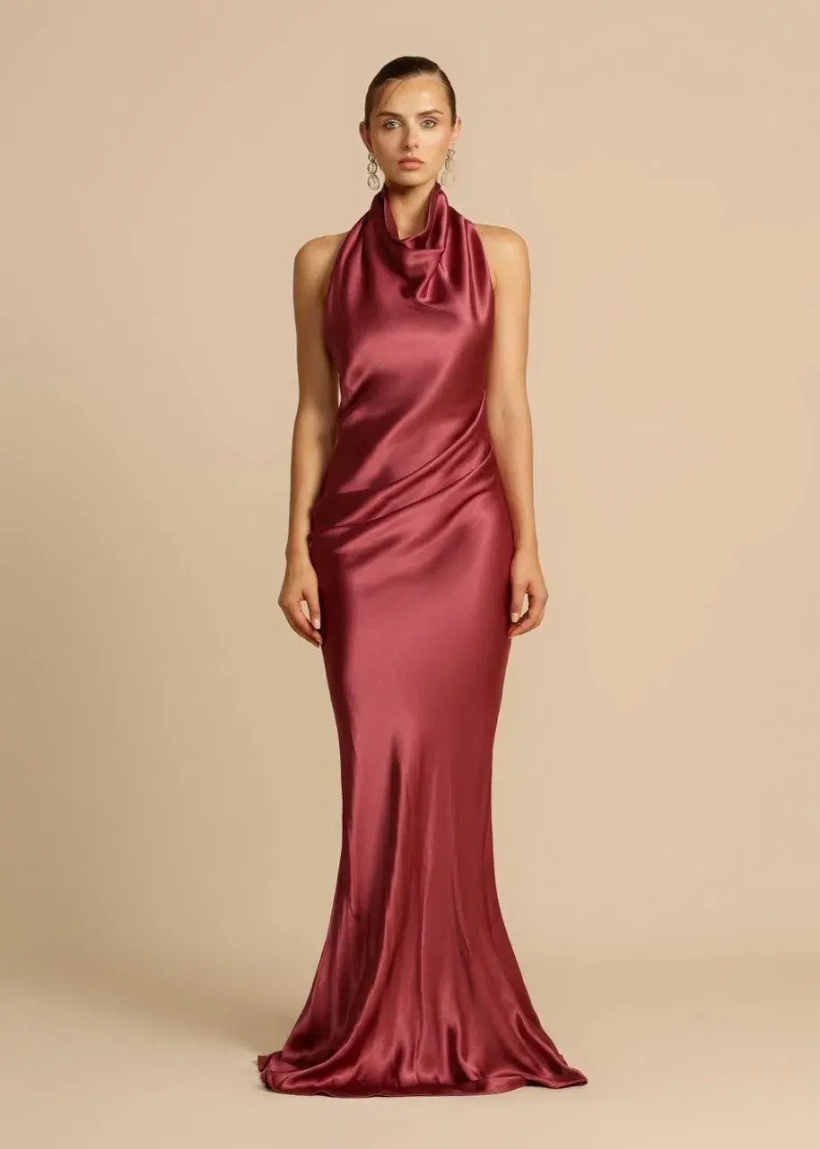 ARCINA ORI GAIA DRESS PLUM SIZE 8 (S) for rent on The Volte - main image