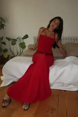 sylavie swimwear, Toscana Maxi Dress - Crimson Kiss, Red, SIze 8 for rent on The Volte - image 3