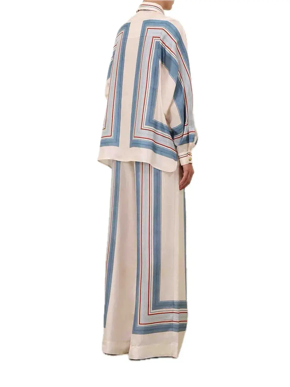 Zimmermann Relaxed Scarf Shirt and Pant Set in Ticking Stripe Size 6/8 (OP) - Image 2