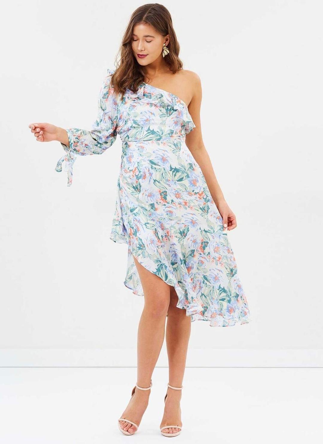 Talulah - floral mist midi dress size M for rent on The Volte - main image