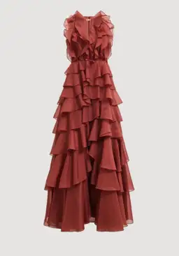Aje Cleo Maxi Gown in Rust Red Size 14 for rent on The Volte - image 3