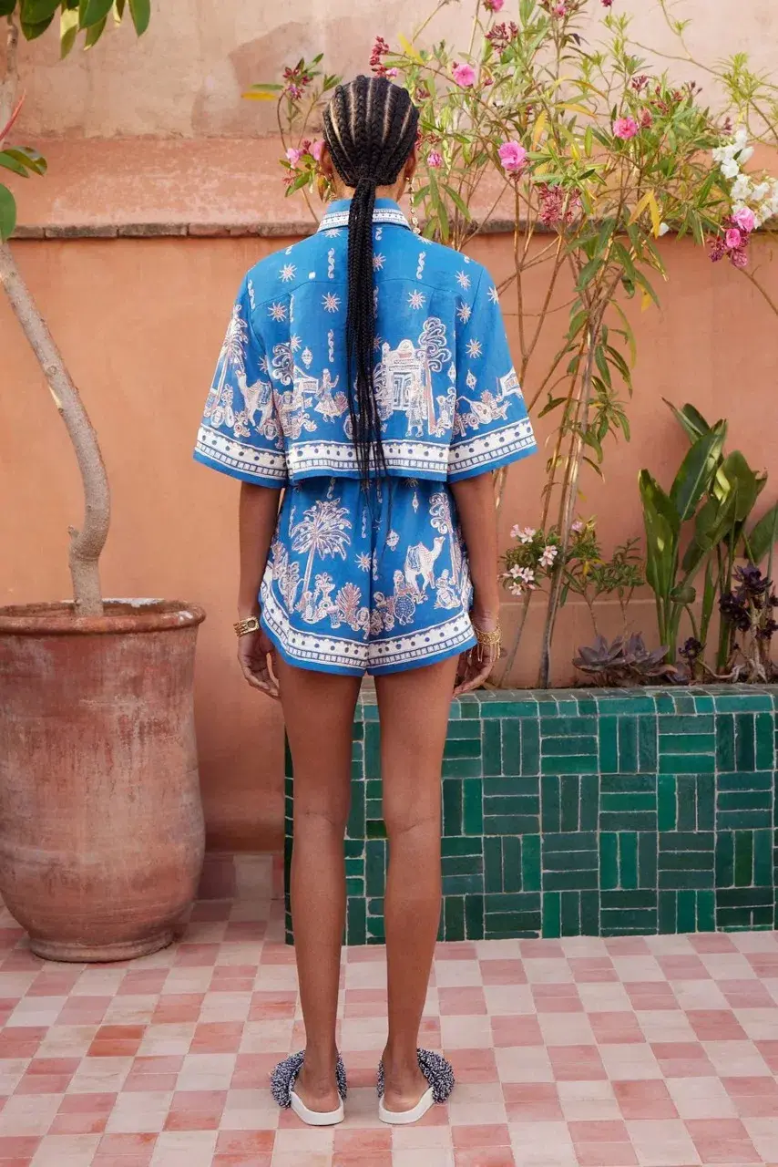 Alemais Acacia Cropped Shirt and Short Set Size 8 - Image 2