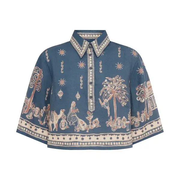 Alemais Acacia Cropped Shirt and Short Set Size 8 - Image 3