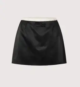 Courtney Zheng Irena Wool Silk Duchesse Mini Skirt for rent on The Volte - image 5