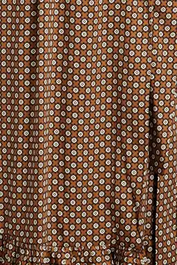 Sandro Janine Midi Wrap Dress Brown Twill Print Size AU 12 / L for rent on The Volte - image 3