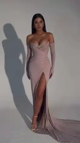 Albina Dyla Long Dress with Gloves for rent on The Volte - image 3